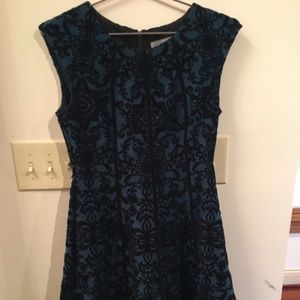 Hunter Green Black Lace Dress